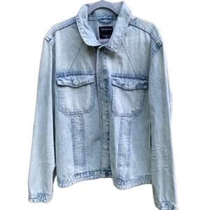 NEW w/ Tags Calvin Klein Men's Light Denim Jacket Striped Back XXL
